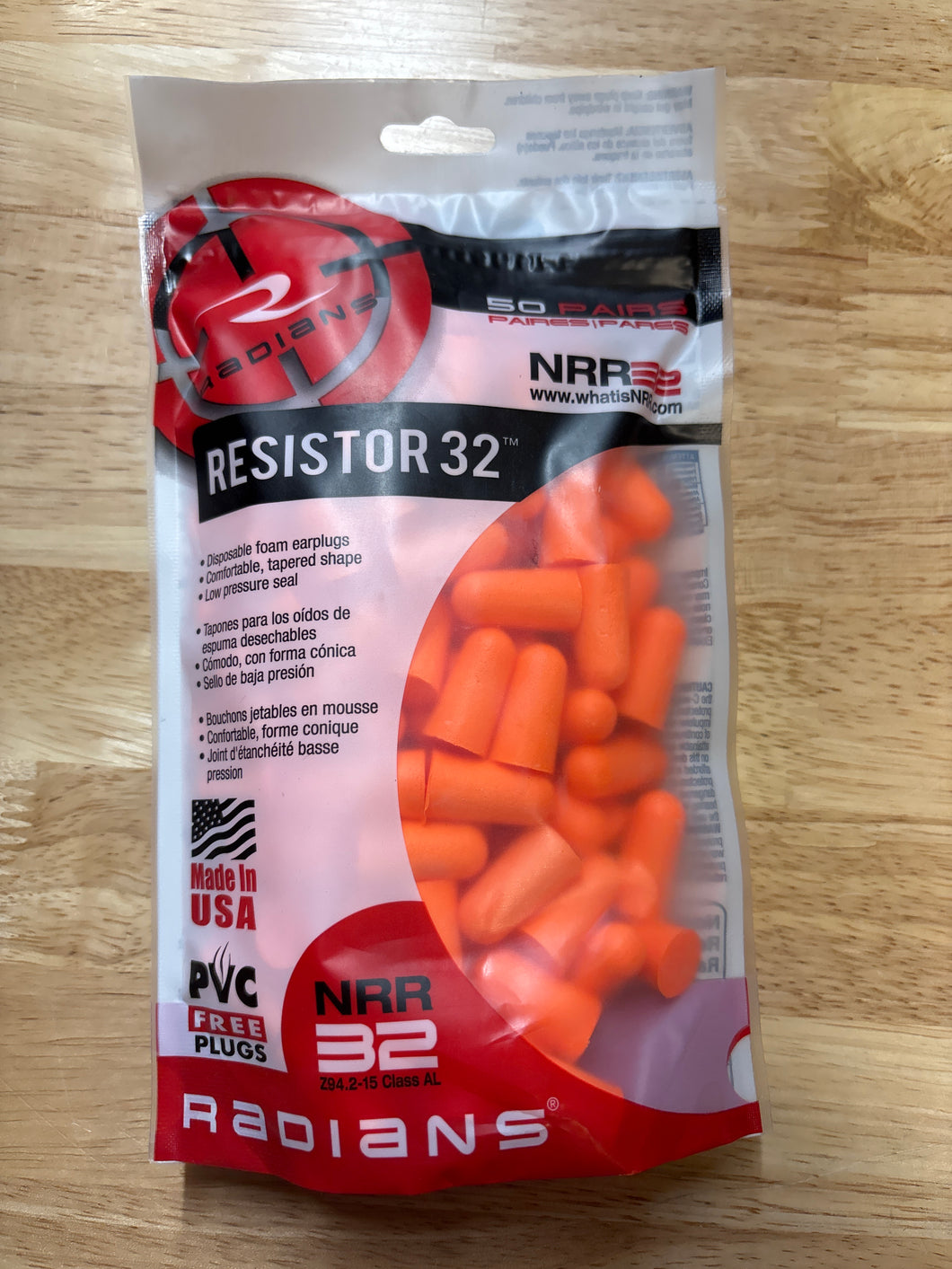 Radians, Ear Plugs, Orange, NRR 32, 50 Plugs