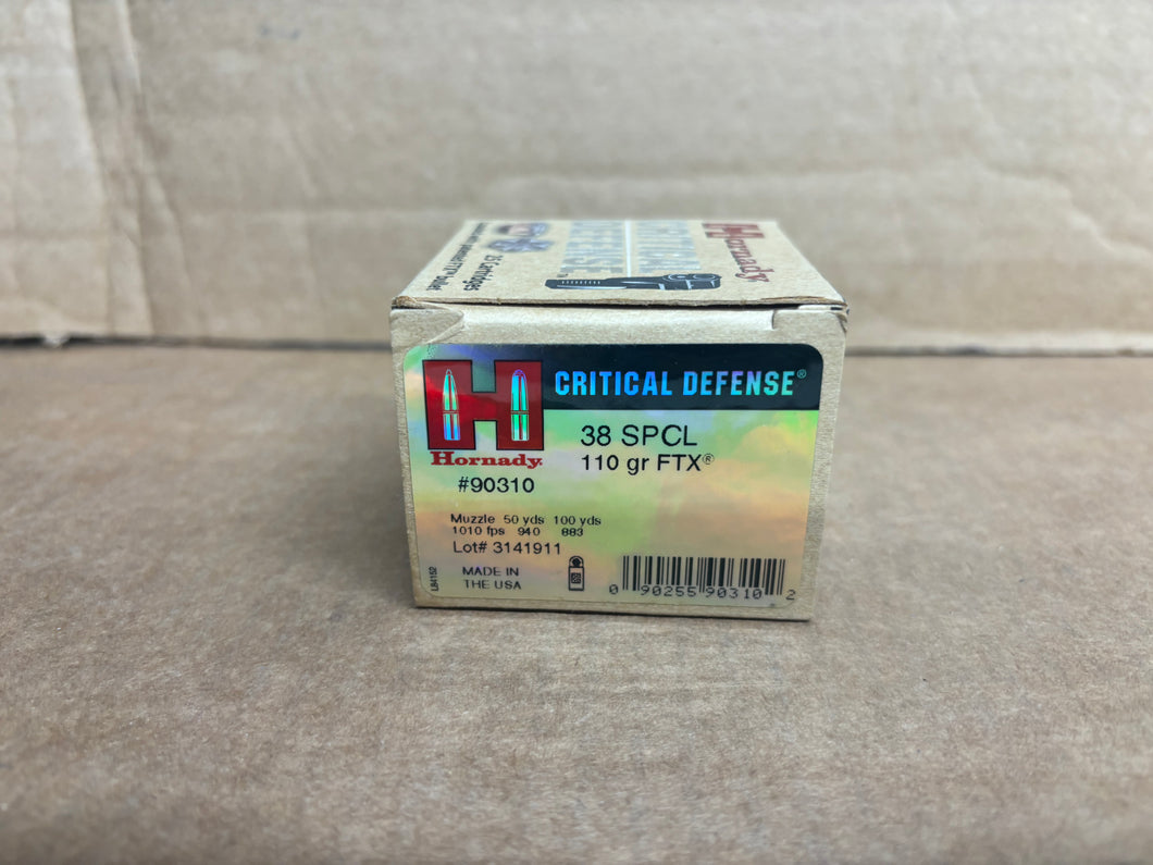 Hornady Critical Defense 38 Special 110 Grain 15 Rounds
