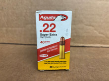 Load image into Gallery viewer, Aguila Super Extra High Velocity 22LR Ammo 40 Grain Plated Round Nose
