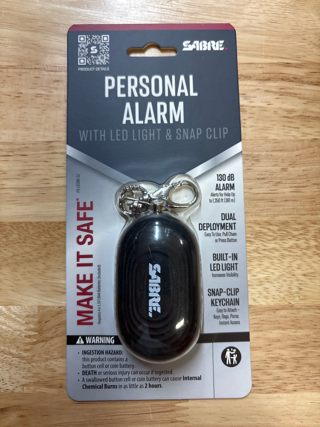 2-in-1 Alarm, 130db, 20 Lumen LED Light