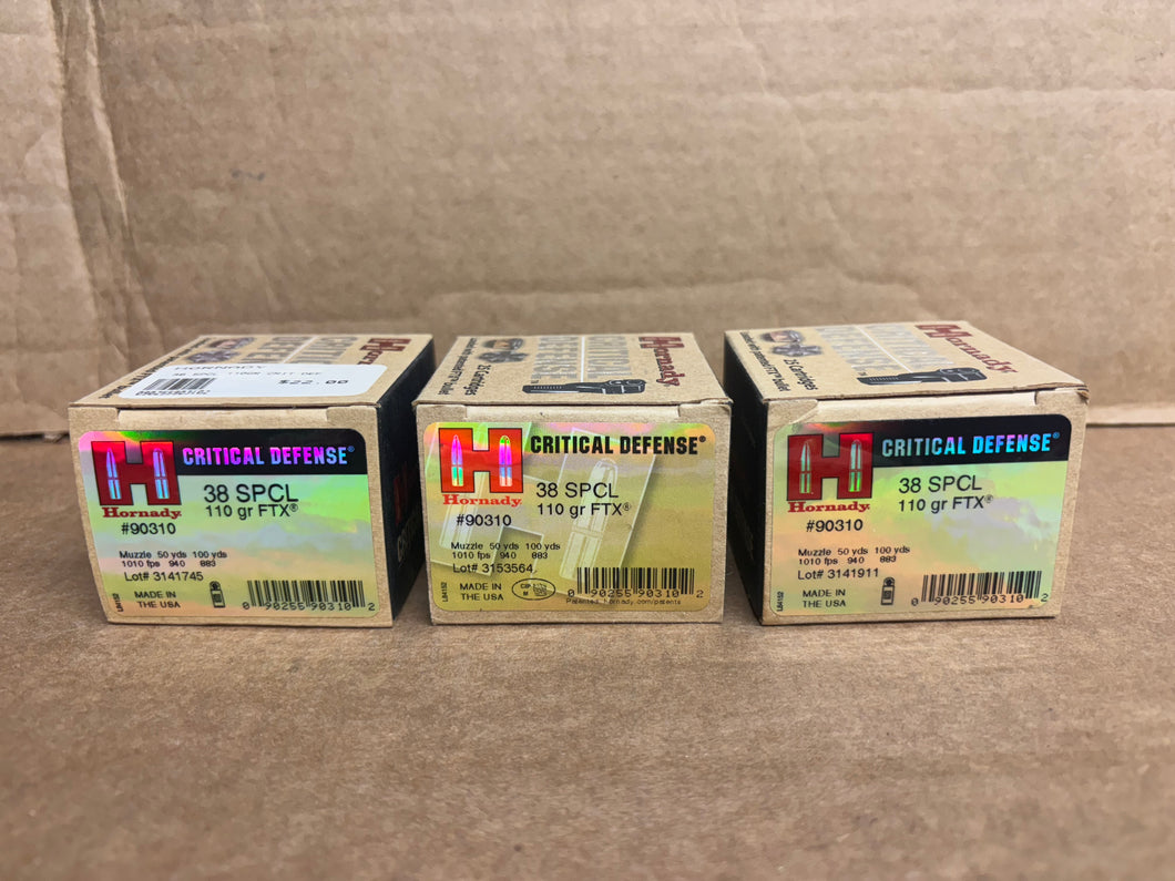 Hornady Critical Defense 38 Special 110 grain